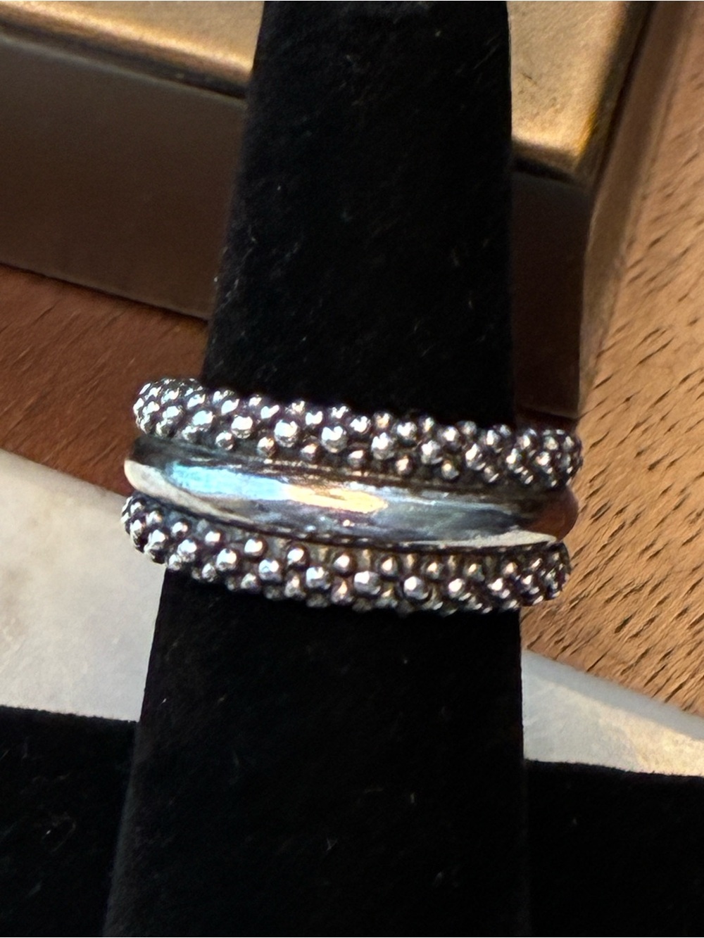 LAGOS Sterling Beaded Stack Ring in Silver